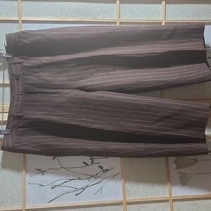 Alfani Woman Chocolate Pinstripe Trousers, Size 10